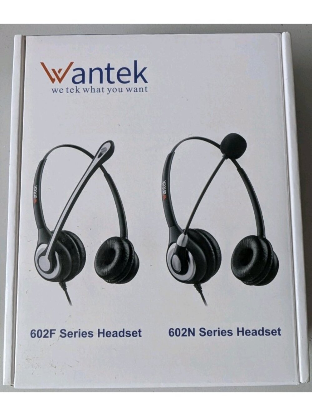 WANTEK A600F Wired RJ9 Double Ear Headband Headset Boom Mic Mute/Volume Nortel